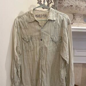 Magnolia Pearl Light Tan Button-Up Shirt